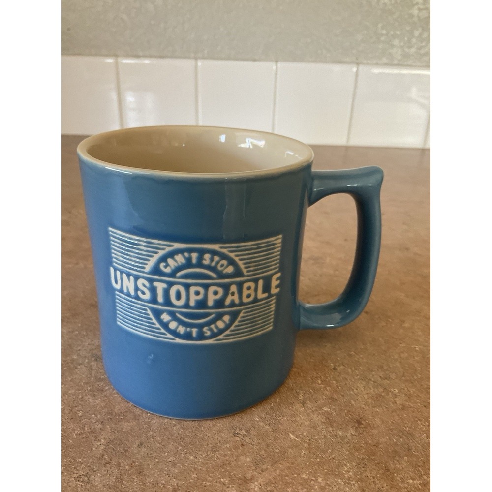 Unstoppable Can't Stop‎ Won't Stop Blue Coffee Mug Cup Tag
